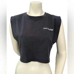 Offline By Aerie Crop Top ‘NOT TODAY’ Women’s M Gray Round Neck